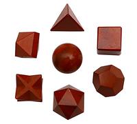 Crocon® Red Jasper Platonic Solids Set 7 Pcs 15-20 mm Crystal Geometry