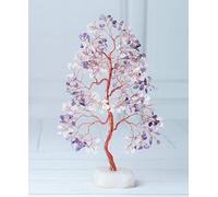 Crocon® Rose Quartz & Amethyst Crystal Tree Of Life Gemstone Gifts For Women Healing Crystals Tree For Home Decor Spiritual Room Decor, For Mum Sister Wife House Warming Present
