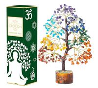 Crocon Seven Chakra Crystal Chakra Tree of Life Spiritual Healing Meditation Gift Bonsai Tree for Home & Room Decor Crystal Gift for Women Mum Sis Birthday Gifts for Women Men Housewarming Present