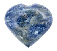 Crocon® Sodalite Heart Stone 50mm 450+ Carats Crystal Palm Stone | Large Sodalite Heart Stone with polished finish, decorative crystal ornament, pocket collectible and unique gift choice.