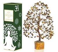 Crocon® Tiger Eye Chakra Tree of Life - Crystal Tree for Positive Energy, Feng Shui Decor - Gemstone Money Bonsai Tree, Good Luck Healing Crystals - Meditation Stones, Healing Crystals Spiritual Gift