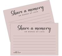 Crocothemis Share a Memory Cards for Celebration of Life, Graduation, Retirement, Birthdays, Guest Book Ideas, Funeral Sign In Book For Memorial Service, 4x6 Inches Set of 50 Pcs(Gray Pink) -A11
