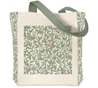 Crocothemis Vintage Aesthetic Canvas Tote Bag Reusable Personalized Shoulder Shopping Bag, William Morris 10, L