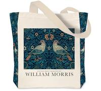 Crocothemis Vintage Aesthetic Canvas Tote Bag Reusable Personalized Shoulder Shopping Bag, William Morris 07, L