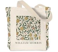 Crocothemis Vintage Aesthetic Canvas Tote Bag Reusable Personalized Shoulder Shopping Bag, William Morris 09, L