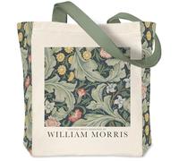 Crocothemis Vintage Aesthetic Canvas Tote Bag Reusable Personalized Shoulder Shopping Bag, William Morris 04, L