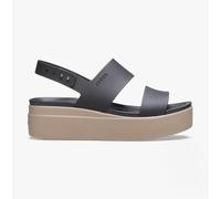 Crocs 206453-07H BROOKLYN LOW WEDGE Womens Sandals Black/Mushroom - UK 4