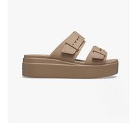 Crocs 207431-2Q9 BROOKLYN BUCKLE LOW WEDGE Womens Sandals Latte - UK 7