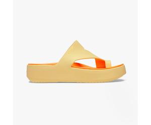 Crocs 210834-78Z GETAWAY PLATFORM TOE LOOP Womens Sandals Golden Hour - UK 3