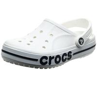 Crocs Bayaband Clogs, Unisex Clogs, Lightweight and Secure Fit White/Navy Size 11 UK Men