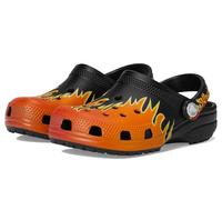 Crocs Bistro Graphic Clog Sandals, Black/Multi Flames, 4 US Big Kid