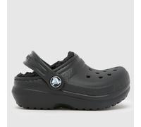 Crocs Unisex Kids Clog, Classic Lined Clog T, Black/Black, 6 UK Child