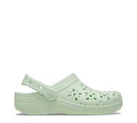 Crocs Boys Boy's Junior Classic Floral Cut Out Clog in Green - Size UK 12 Kids