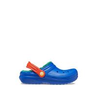 Crocs Boys Classic Lined Mules in Blue Bolt/Multi - Size UK 11 Kids