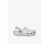 Crocs Boys Silver Kids Classic Glitter-embellished Rubber Clogs Eur 23 /6.5 Uk