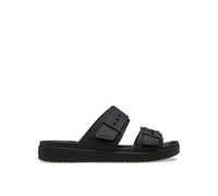 Crocs Brooklyn Buckle Flat Sandal, Black, Size 3, Women Black