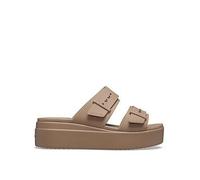 Crocs Brooklyn Buckle Flatform Sandal, Brown, Size 3, Women Brown