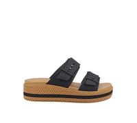 Crocs Brooklyn Buckle Wedge Sandal - Black, Black, Size 3, Women Black
