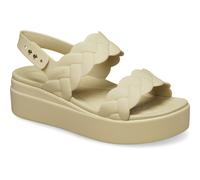 Crocs Women's Brooklyn Woven Upper Flat Sandals 8 (41-42) Cream