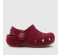 Crocs Burgundy Classic Velvet Clog Girls Toddler Sandals UK 9 (EU 26)