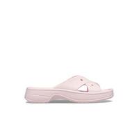 Crocs Classic Womens Cross Strap Slide Sandal, Pink Milk, 8 UK
