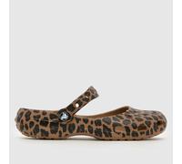 Crocs Classic Animal Ballet Sandals in Brown & Black UK 6 (EU 39)