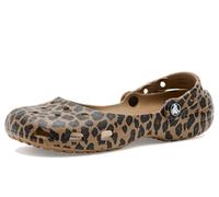 Crocs Womens Classic Ballet, Ballet Slippers, Sepia/Leopard, 5