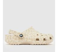 Crocs Classic Animal Clog Sandals in Beige Multi UK 8 (EU 42)