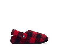Crocs Classic Buff Check Cozzzy Slipper K, Red, Size 1 Older Red