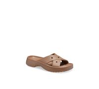 Crocs Women Slide,Classic Womens Cross Strap,Milk Chocolate,7 UK Women