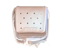Crocs Classic Crossbody Bag White with Adjustable Strap, Pockets & Jibbitz Charm Holes