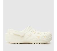 Crocs Classic Floral Cut Out Clog Sandals in White UK 8 (EU 42)
