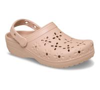 Crocs Classic Floral Cut Out Thermoplastic Women's Pink Caramel Clogs UK 3