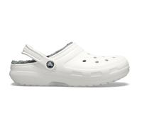 Crocs Classic Lined Clog - Unisex, Soft Fuzzy Liner, Slip-On - White/Grey, UK 12