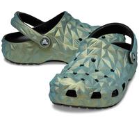 Crocs Classic Geometric Clogs Metallic Geometric Clogs CLS SilMixte, Aqua Iridescent, 6 Women/4 Men