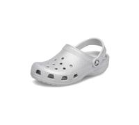 Crocs Classic Glitter Clog (Little Kid/Big Kid), Silver Glitter, 6 Big Kid