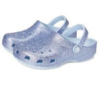 Crocs Classic Glitter Clogs (Little Kid/Big Kid) Classic Glitter K FsG Clogs for Kids Unisex, Blue Frost Glitter, 23.0 cm