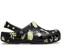 Crocs Classic Graphic Synthetic Black Clogs UK 4