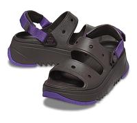 Crocs Classic Hiker Xscape Unisex Platform Sandals - Chunky Platform - Webbed Backstrap - Two-Strap Upper, Espresso/Neon Purple, 7 UK Men / 8 UK Women