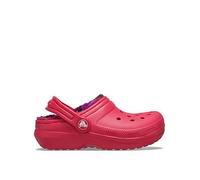 Crocs Classic Lined Bold Check Clog, Red, Size 1 Older Red