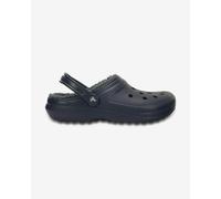 Crocs Classic Unisex Lined Clog, Soft, Fuzzy Liner for Extra Warmth with Slip On Style, in Navy/Charcoal Lining, Size M9W10 UK