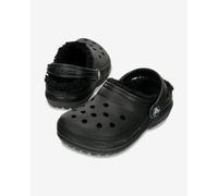 Crocs Kids Clogs Classic Lined – Unisex, Faux Fur Lining – Black UK 12