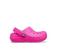 Crocs Unisex Kids Clog, Classic Lined Clog T, Pink Crush, 10 UK Child