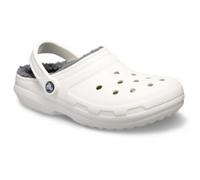 Crocs Unisex Classic Lined Clogs – White/Grey – UK Men 7 / UK Women 8