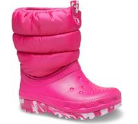 Crocs Classic Neo Puff kid's infant candy pink lined winter boot #207683