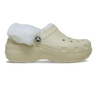 Crocs Classic Platform Fuzz Lined Clog Bone Size 4 UK Women