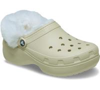Crocs Classic Platform Fuzz Lined Clog Bone Size 6 UK Women