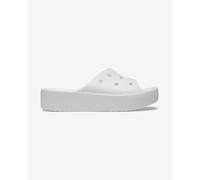 crocs Womens classic Slide Platform Sandals, White, 9