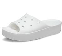 crocs Womens classic Slide Platform Sandals, White, 8
