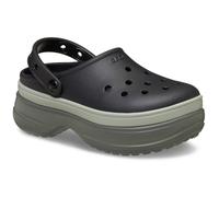 (Black, 5 (Adults')) Crocs Classic Stacked Thermoplastic Black Clogs